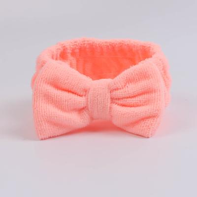 China European and American Style Terry Cloth Wash Face Towel Headband, Microfiber Bowtie Shower Bath Headbands Towel Hair Band Makeup Spa Headband for sale