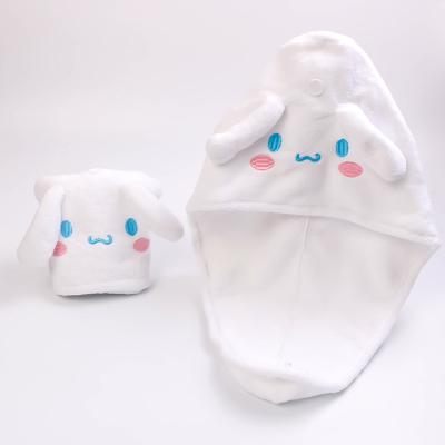 China Viable Cartoon Hair Drying Towels, Kawaii Rabbit Ears Hair Wrap Towels With Headbands, Super Absorbent Microfiber Hair Towel for sale