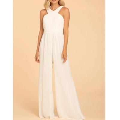 China High Quality Viable Jumpsuit Prom Dresses Simple Ivory Long Prom 2021 Wedding Dress for sale