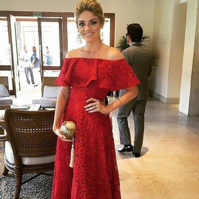 China Latest Red Sexy Lace Long Evening Prom Dress Viable for sale