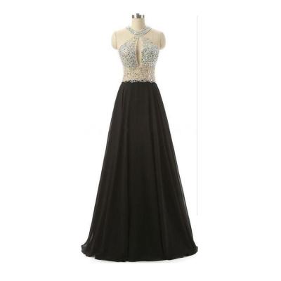 China Sparkling Light Up Viable Black Ladies Even Long Dress Prom Dress for sale