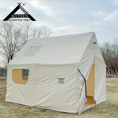 China Diagonal tying type camping tent custom outdoor cotton canvas tent frame inner structure with star skylight for sale