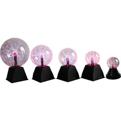 China ABS USB or Batteries Powered Magic Novelty Toy Black Plasma Ball Base Touch and Sound Light Activation for sale