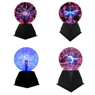 China ABS USB or Batteries Powered Magic Novelty Toy Black Plasma Ball Base Touch and Sound Light Activation for sale