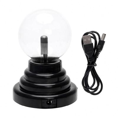 China ABS USB or Batteries Powered Magic Novelty Toy Black Plasma Ball Base Touch and Sound Light Activation for sale