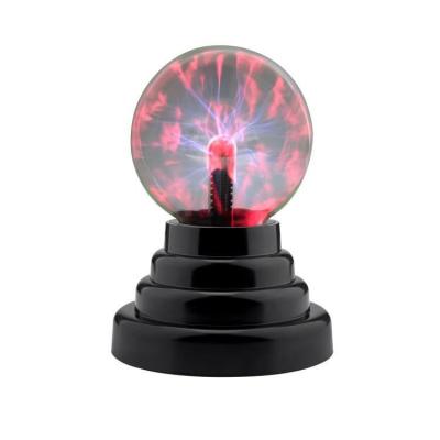 China ABS USB or Batteries Powered Magic Novelty Toy Black Plasma Ball Base Touch and Sound Light Activation for sale