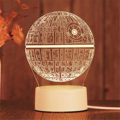 China Modern 3D Night Lights Optical Illusion LED Night Lamps Acrylic 3d Light Decorative Gift For Kids for sale