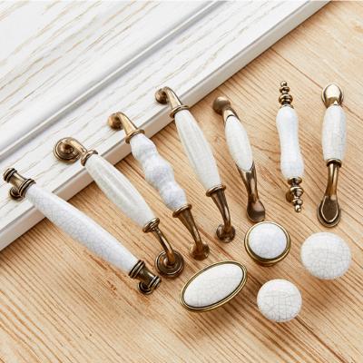 China Morden Zinc Alloy Ceramic Cabinet Drawer Pulls Handle Furniture for sale