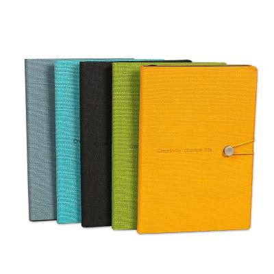 China Best Selling Hardcover Book Hardcover PU Bandage Planner Notebook Leather Agenda With Back Pocket for sale