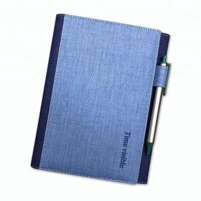 China Magnetic High Quality Replaceable Leatherette Notebook Cover With Pen Holder for sale