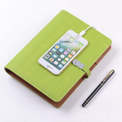 China High Quality A5 6 Ring Binder Planner Customized Logo PU Leather Notebook with Power Bank and Calculator for sale