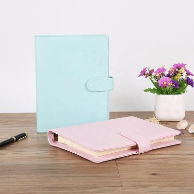 China A6 PU Leather Ring Binder Notebook With Magnetic Custom Buckle Closure For Office Students for sale