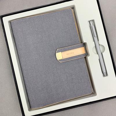 China High quality 2021 budget daily planner notebook gift set leather manifestation diary with pen for sale