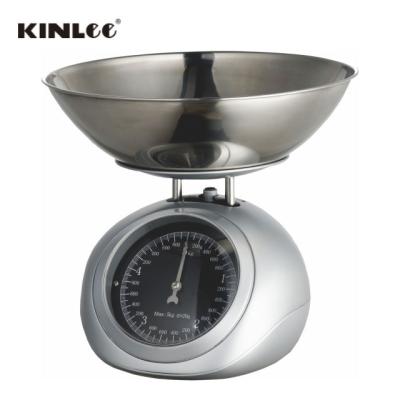 China With Scale Tray KCB-S 5KG Household Food Weight Scale With Stainless Steel Bowl Kitchen Mechanical Analog Weighting Scale for sale