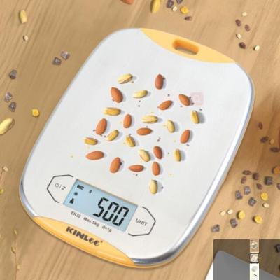 China With Scale Tray EK22 New Arrival SS High Accuracy Platform LCD Display With Rechargable Function Electronic Kitchen Scale For Food Weighing for sale