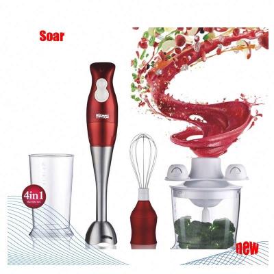 China Efficient mixing/SS Blade/Rotary Switch MOUNT 4 in 1 Household Unique Electric Blender Design Baby Food Cooking Machine Fruits and Vegetables Juice Hand Blender for sale