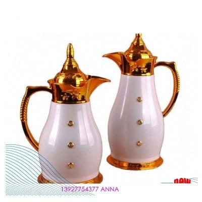 China New Arrival High Quality Arabic Style Stocked 2pcs Set Thermos 1L+0.5L Coffee Pot Vacuum Flask Water Kettle for sale