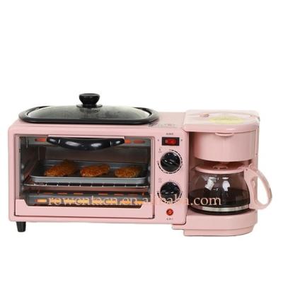 China Hotel 3 in 1 Multi Function Breakfast Maker Machine with Toast Oven Coffee Pot Pan for sale