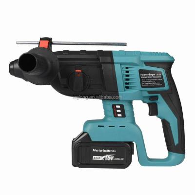 China 18V Hammer Drill Rechargeable Brushless Cordless Electric Hammer Impact Rotary Drill with Two 4000mAh 18V 4000mAh Batteries for sale