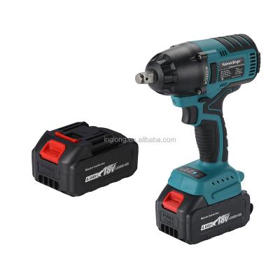 China Building& industry& 550N.m true lithium-ion construction brushless impact wrench with two 18V 4.0Ah lithium ion battery for sale