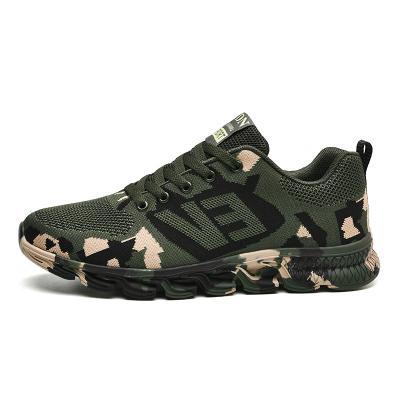 China 2021 Fashion Trend Sneaker Women's Outdoor Tennis Camouflage Shoe Men's Shoes Dark Green Woven Casual Fly Military Training Hot Sale Shoes for sale