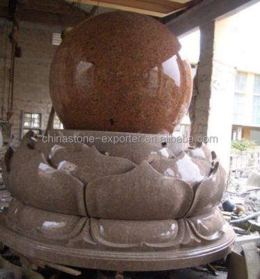 China Marble Garden Water Ball Fountain , Natural Stone Sculptures Garden Fountain for sale