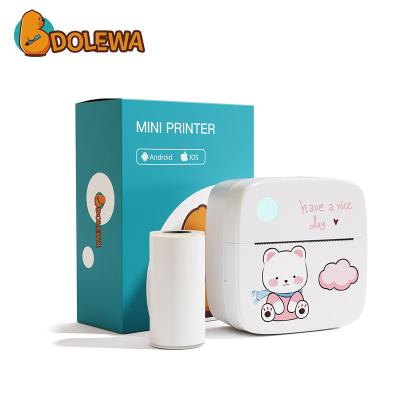 China DOLEWA thermal mini printer shipping printer portable Bluetooth Label Printer For small business and study 57mm*25mm for sale