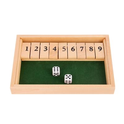 China Safe Wooden Deluxe 2 Sides 12 Numbers Closed Box Wooden Board Game Set Dice Party Games For Adults for sale