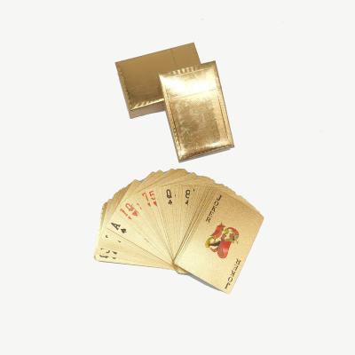 China Distinctive Style Paper Waterproof 24k Gold Foil Plastic Poker Cards For Table Games Magic Trick Cards Deck for sale