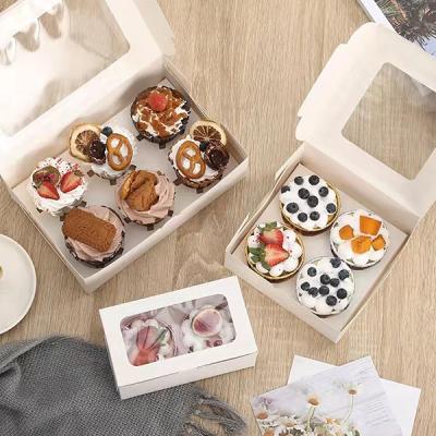 China Customized Waterproof Disposable Waterproof Paper Cupcake Box With Pet Window for sale