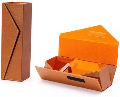 China Disposable Custom Wine Bottle Gift Boxes Single Collapsible Wine Box For Champagne for sale