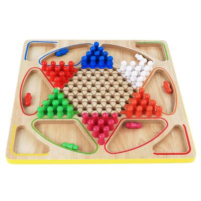 China Custom Traditional Wooden Games Pegs Family Fun 2 Color Wooden Toys In Chinese 1 Checkers for sale