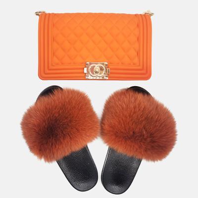 China Fashion Trend Jelly Purse and Fur Zippers Two Piece Sets for Women for sale