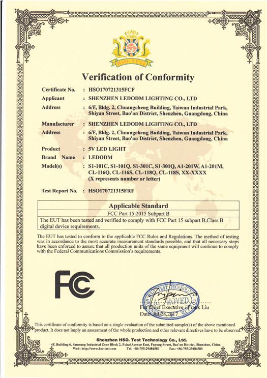 FCC - Shenzhen Ledodm Lighting Co., Ltd.