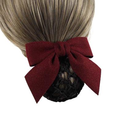 China Pretty Lady Hair Bun Net Cloth Cover Clip Butterfly Chinese Hair Clips Fashion Hairpins High Quality Trendy Clip Hairpins for sale