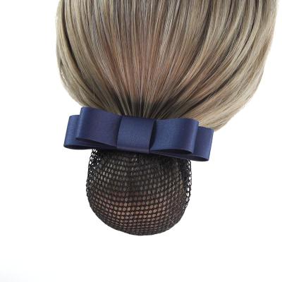 China Fashion Guaranteed Quality Appropriate Product Price Popular Product Hair Net Hair Snood Bow Hair Clips Hair Bun Net Canvas Cover Clip for sale