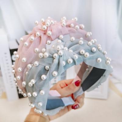 China Wholesale Fashion High Quality Pretty Lady All-match Head Band Nail Pearl Spa Knot Custom Headbands For Women Hair Bands Accessories Headbands for sale