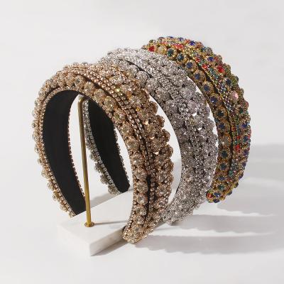 China Fashion High Quality Pretty Lady Luxury Sparkly Headbands For Women Head Band Rhinestone Full Hair Bands Cloth Headband Accessories Headbands for sale