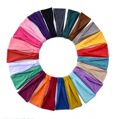 China Sweat Absorbent Top Selling Guaranteed Quality Product Cotton Solid Color Popular Elastic Headband for sale