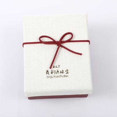 China High Quality Recycled Materials Bow Jewelry Packaging Boxes Custom Logo Necklace Ring Earrings Gift Box For Valentine's Day for sale