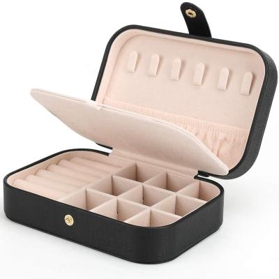 China Wholesale Business.office.gift .promotion.etc Small Double Layer Wholesale PU Leather Jewelry Storage Cases Custom Portable Travel Jewelry Boxes for sale