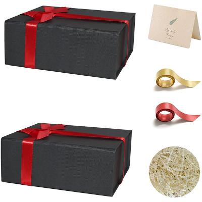 China Hot Selling Luxury Recycled Materials Gift Boxes With Magnetic Lids And Bow Tie Cardboard Birthday Gift Paper Packaging Box for sale