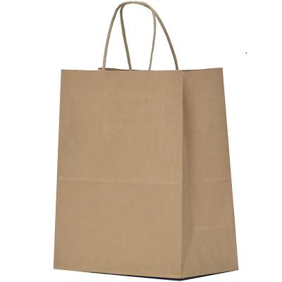 China Recycled Materials Logo Printed Paper Custom Shopping Gift Bag Recyclable Kraft Paper Bag for sale