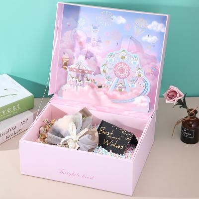 China New Material Design Cute Paper Gift Box Large Recycled Custom Cartoon Images Packing Gift Box for sale