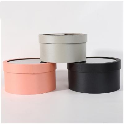 China High Quality Recycled Flower PVC Window Flower Gift Round Materials Custom Luxury Round Packaging Boxes for sale