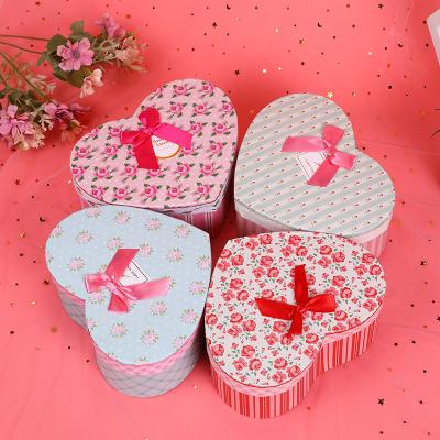 China Materials Factory Wholesale Heart Shaped Rose Printed Lipstick Packaging Box Recycled Valentine's Day Gift Box for sale