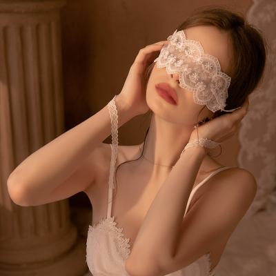 China Hot Sexy Sheer Transparent Fairy Ribbon Lace Accessories Adult Eye Mask for sale