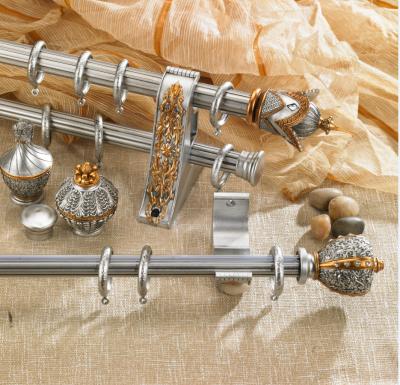 China Metal OEM Curtain Rods Fancy Aluminum Curtain Finials for sale