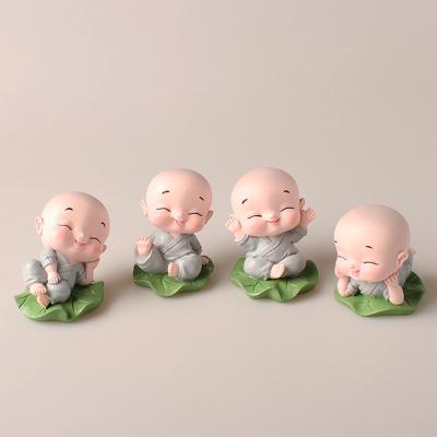 China China Resin Crafts Kit Of Four Small Resin Monks Statue Crafts for sale