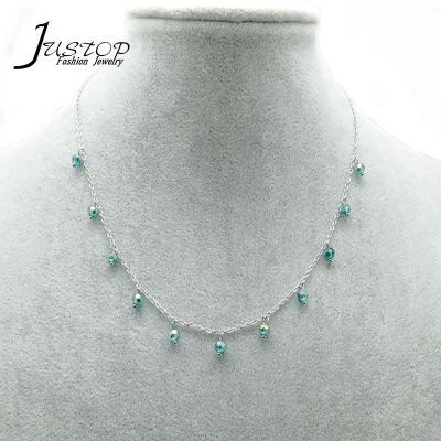 China 2020 New Design Stainless Steel Environmental Friendly Crystal Beads Chain Necklace Charm Necklace Pendant Necklace for sale